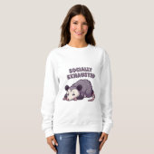 Retro Possum Socially Exhausted Women’s Sweatshirt スウェットシャツ (正面フル)
