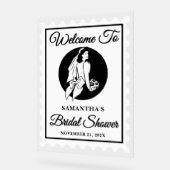 Retro Postage Stamp Bridal Shower Welcome アクリルサイン (傾斜)