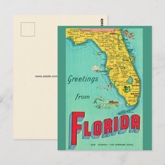 Retro Postcard of Florida  ポストカード (正面/裏面)