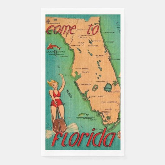Retro Postcard of Florida Guest towels (正面)