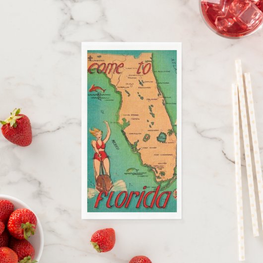 Retro Postcard of Florida Guest towels (インサイチュ)