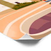 Retro Poster Italy, Mediterranean romantic view ポスター (コーナー)