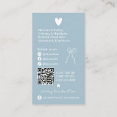 Retro Powder Blue Doodles Hair Stylist QR Code 名刺 (裏面)