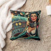 Retro Powered by lipstick!  クッション (ブランケット)