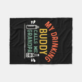 Retro Pregnancy Announcement Grandpa My Drinking B フリースブランケット (正面(横))