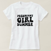 Retro Pregnant Girl Summer; Maternity Summer  Tシャツ (デザイン正面)