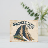 Retro Preikestolen View ポストカード (スタンド正面)