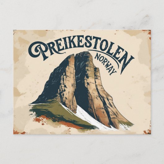 Retro Preikestolen View ポストカード (正面)