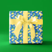 Retro Preppy Yellow Lemons Lemon Drops on Blue エプロン