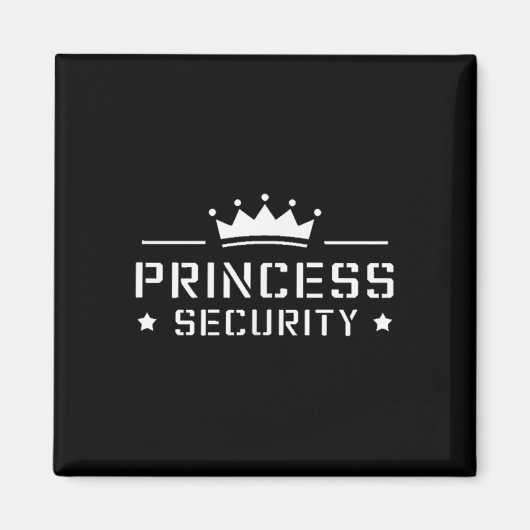 Retro Princess Security Boys Brother Birthday Dad  マグネット (正面)