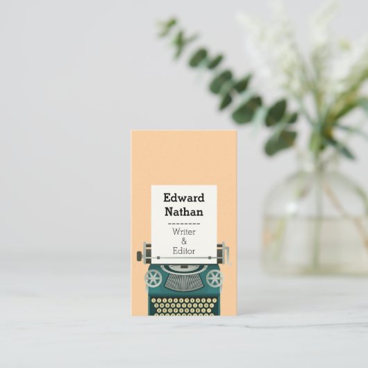 Retro professional typewriter qr code 名刺 (スタンド正面)