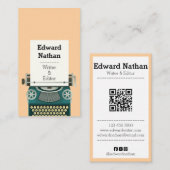 Retro professional typewriter qr code 名刺 (正面/裏面)