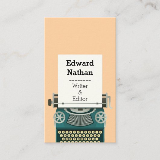 Retro professional typewriter qr code 名刺 (正面)