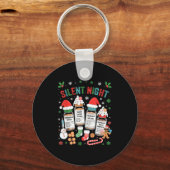 Retro Profol Silent Night Icu Nurses Funny Merry C キーホルダー (正面)