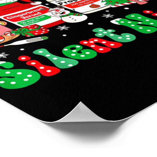 Retro Profol Silent Night Icu Nurses Funny Merry C ポスター (角)