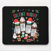 Retro Profol Silent Night Icu Nurses Funny Merry C マウスパッド (正面)