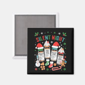 Retro Profol Silent Night Icu Nurses Funny Merry C マグネット (正面/裏面)