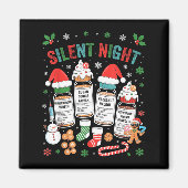 Retro Profol Silent Night Icu Nurses Funny Merry C マグネット (正面)