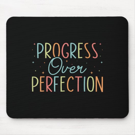 Retro Progress Over Perfection Motivational Quote  マウスパッド (正面)