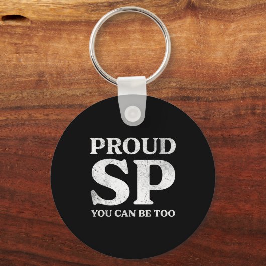 Retro Proud Sp Anti Scientology Funny Quote Idea  キーホルダー (正面)
