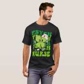 Retro Psych Nurse St Patricks Day Shamrock Stethos Tシャツ (正面フル)