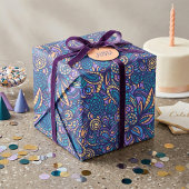 Retro Psychedelic Boho Floral Doodle Pattern 薄葉紙