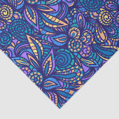 Retro Psychedelic Boho Floral Doodle Pattern 薄葉紙 (詳細)