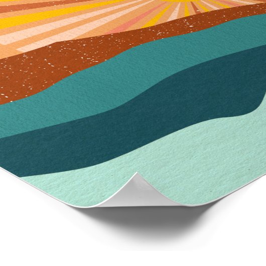 Retro psychedelic Groovy Colorful poster ポスター (角)