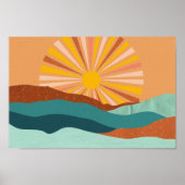 Retro psychedelic Groovy Colorful poster ポスター (正面)