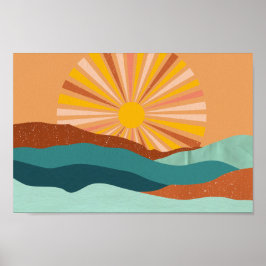 Retro psychedelic Groovy Colorful poster ポスター