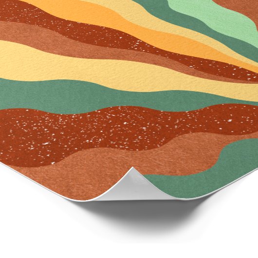 Retro psychedelic Groovy Colorful poster ポスター (角)