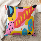 Retro Psychedelic Liquid Blob Pillow クッション (ブランケット)