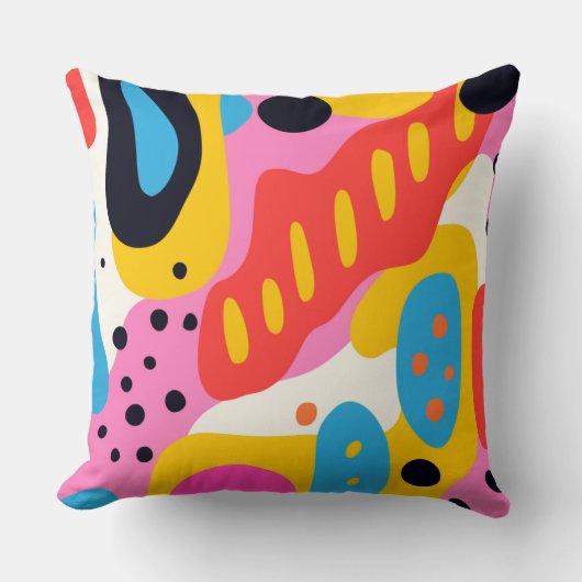 Retro Psychedelic Liquid Blob Pillow クッション (正面)