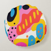 Retro Psychedelic Liquid Blob Pillow ラウンドクッション (裏面)