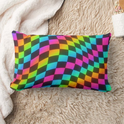 Retro Psychedelic Lumbar Vibe Pillow ランバークッション (ブランケット)