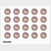 Retro Psychedelic Peace Dove Sticker - Colorful ラウンドシール (シート)