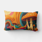 Retro Psychedelic Swirls Throw Cushion  ランバークッション (裏面)