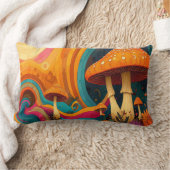 Retro Psychedelic Swirls Throw Cushion  ランバークッション (ブランケット)