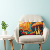 Retro Psychedelic Swirls Throw Cushion  ランバークッション (椅子)