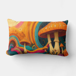 Retro Psychedelic Swirls Throw Cushion ランバークッション