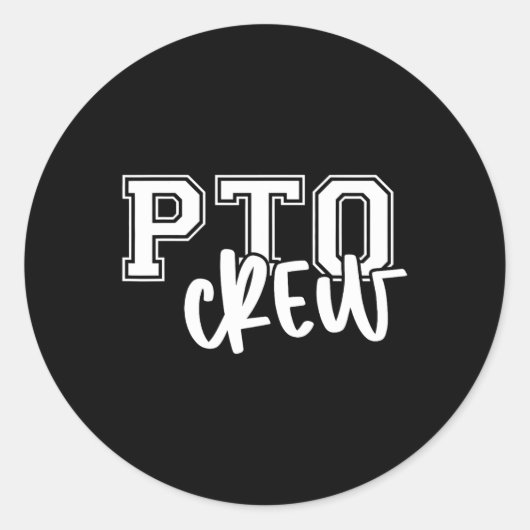 Retro Pto Crew Parent Teacher Organization Back To ラウンドシール (正面)
