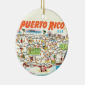Retro Puerto Rico Map Ornament セラミックオーナメント (右)