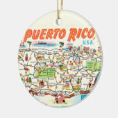 Retro Puerto Rico Map Ornament セラミックオーナメント (左)