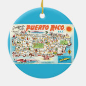 Retro Puerto Rico Map Ornament セラミックオーナメント (裏面)