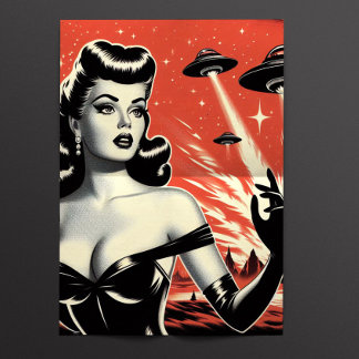 Retro Pulp Ufo Woman 薄葉紙