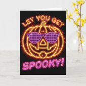 Retro Pumpkin Disco Halloween Greeting Card – 5x7 カード (黄色い花)