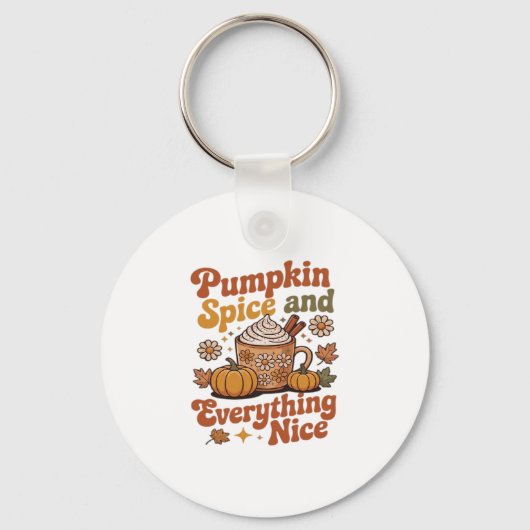 Retro Pumpkin Spice Everything Nice Classic T-Shir キーホルダー (正面)