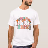 Retro Pumpkin Spice Junkie - 秋 Tシャツ (正面)