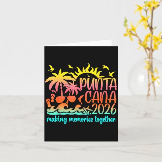 Retro Punta Vacation Cana Making Memories Together カード (黄色い花)