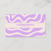 Retro Purple Cream 70s Boho Groovy Funky Trendy 名刺 (正面)